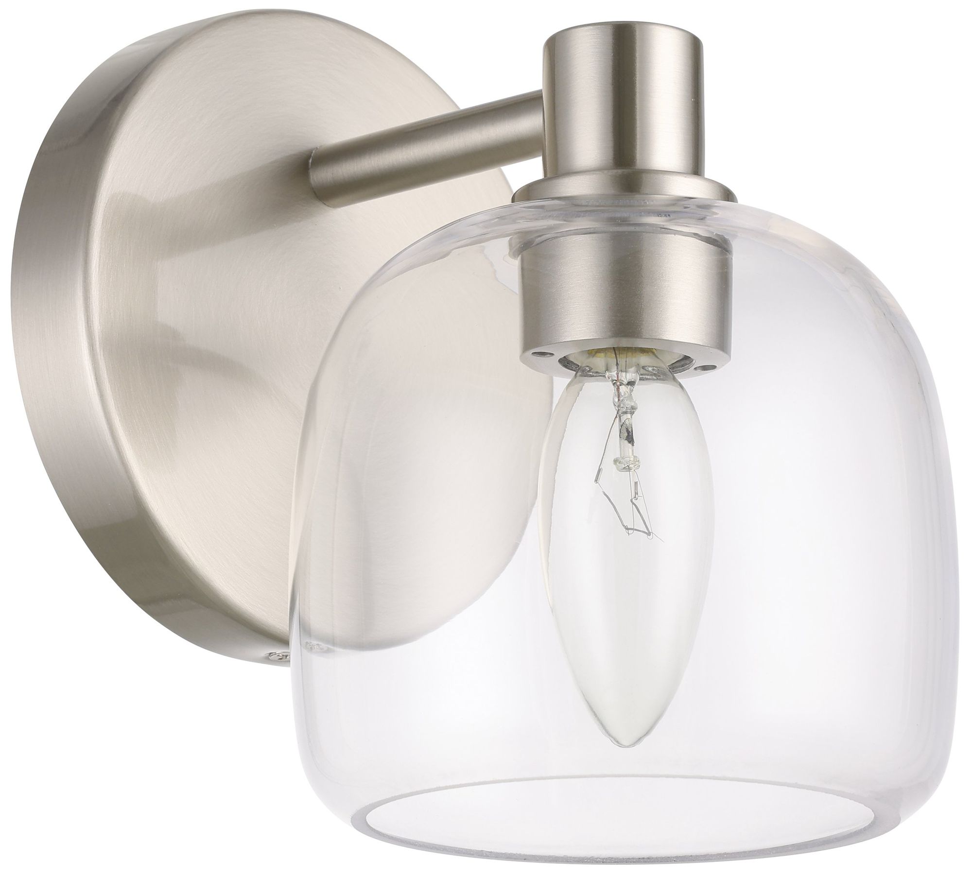 Image 3 Thesis Valentina 5-inch Brushed Nickel Vanity Light with Clear Glass Shade more views