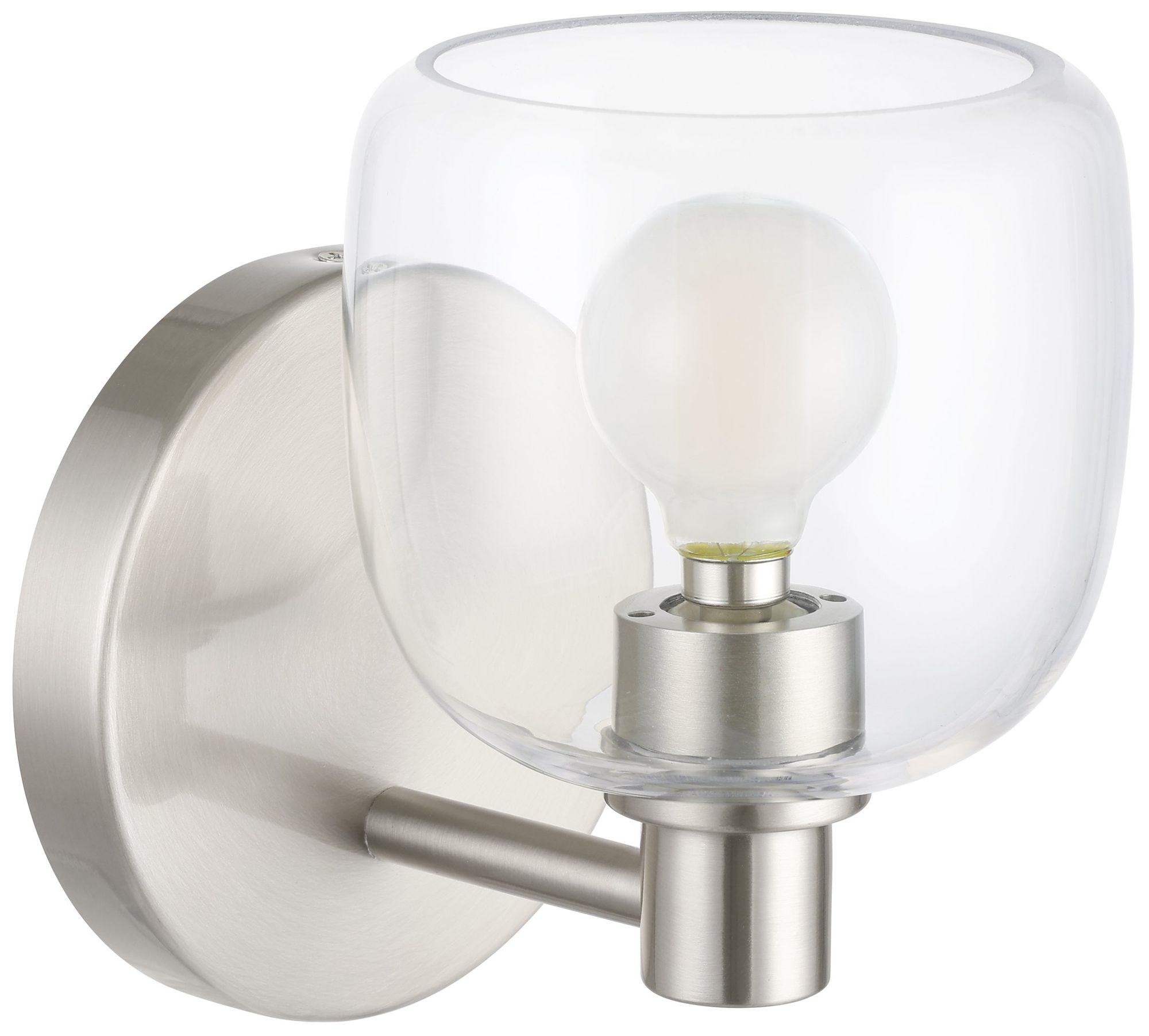 Image 4 Thesis Valentina 5-inch Brushed Nickel Vanity Light with Clear Glass Shade more views