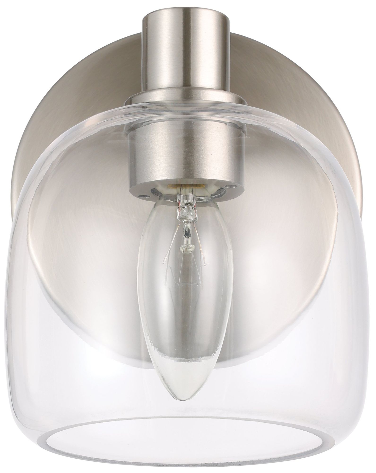 Image 5 Thesis Valentina 5-inch Brushed Nickel Vanity Light with Clear Glass Shade more views