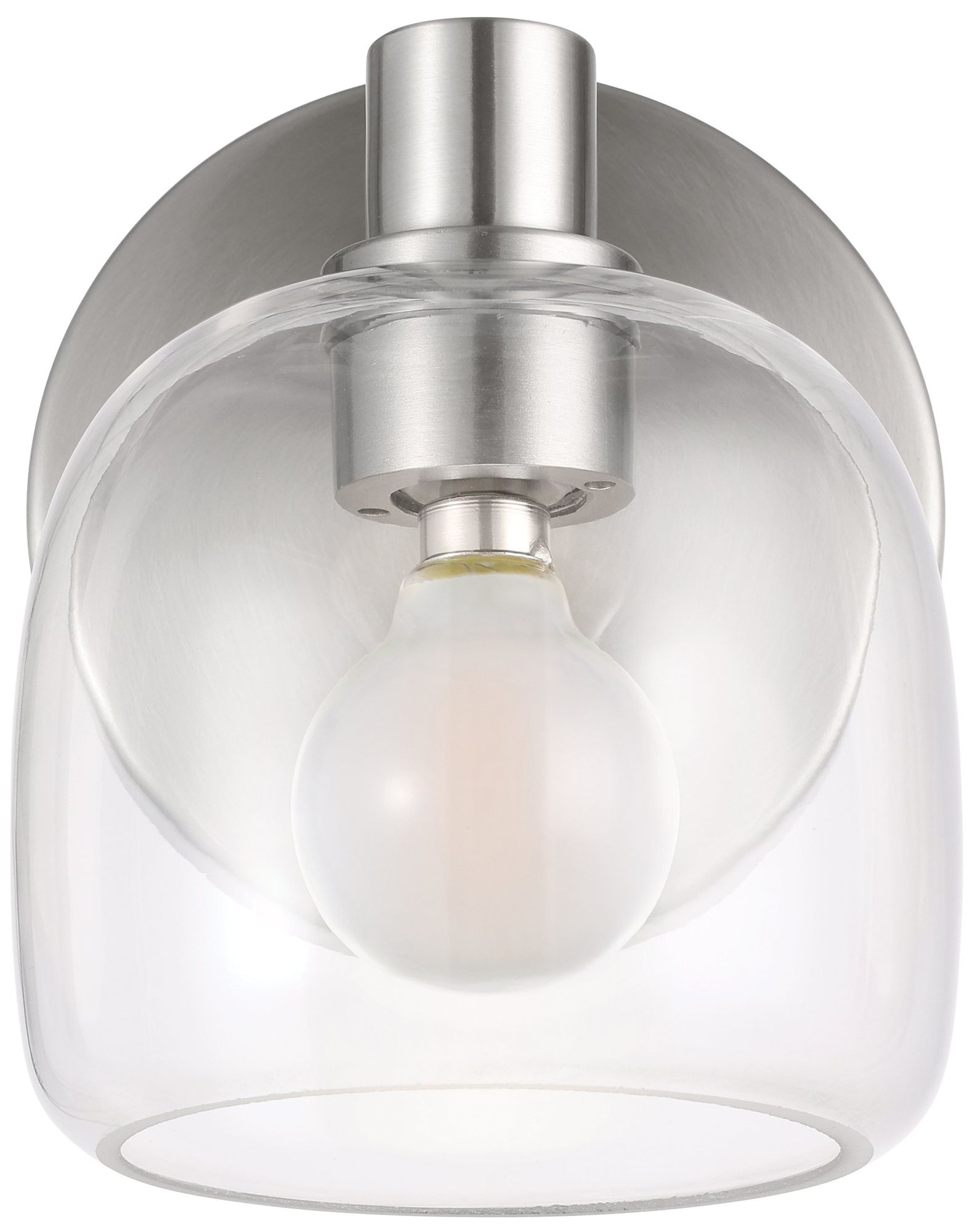 Image 6 Thesis Valentina 5-inch Brushed Nickel Vanity Light with Clear Glass Shade more views
