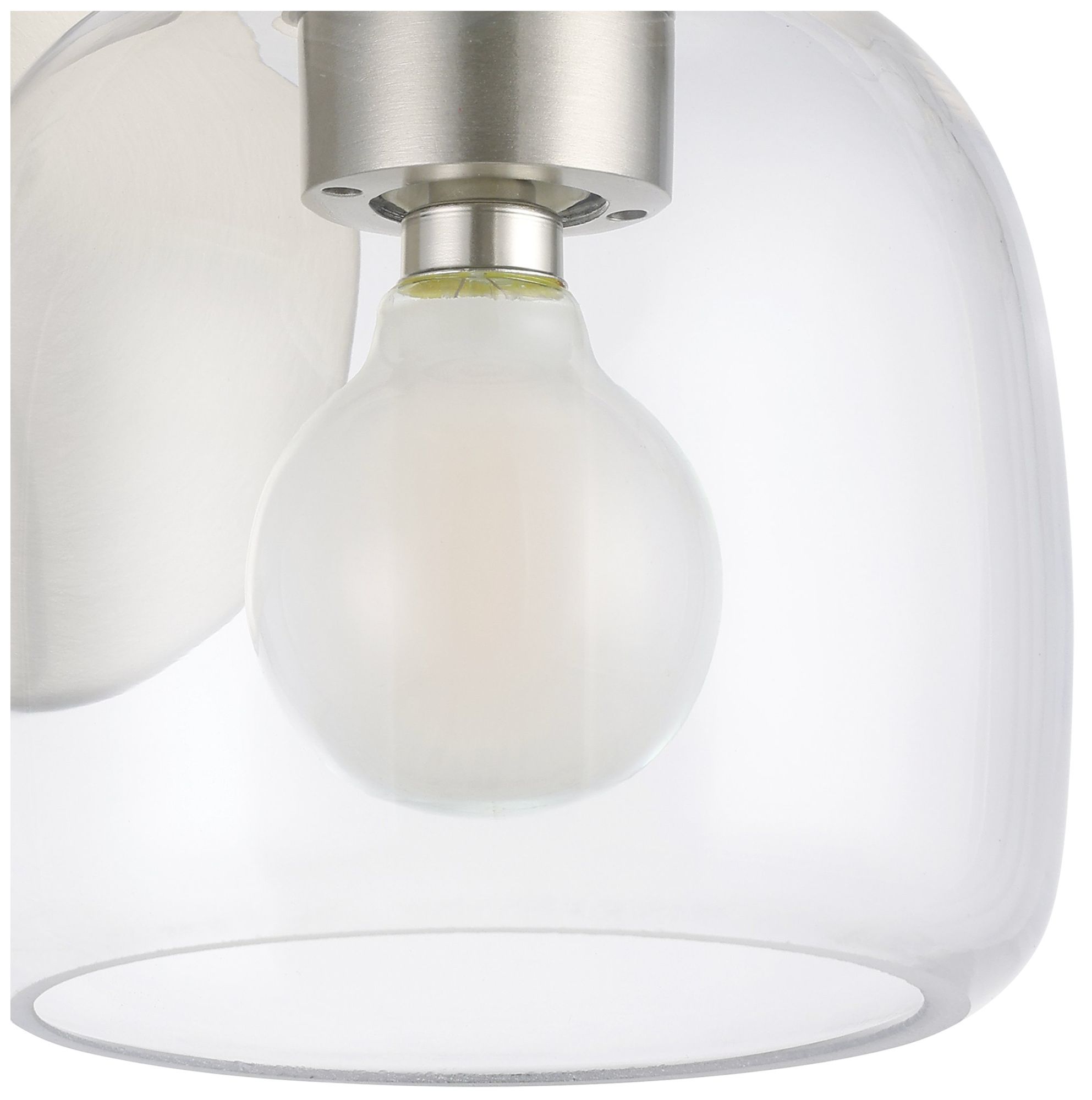 Image 7 Thesis Valentina 5-inch Brushed Nickel Vanity Light with Clear Glass Shade more views