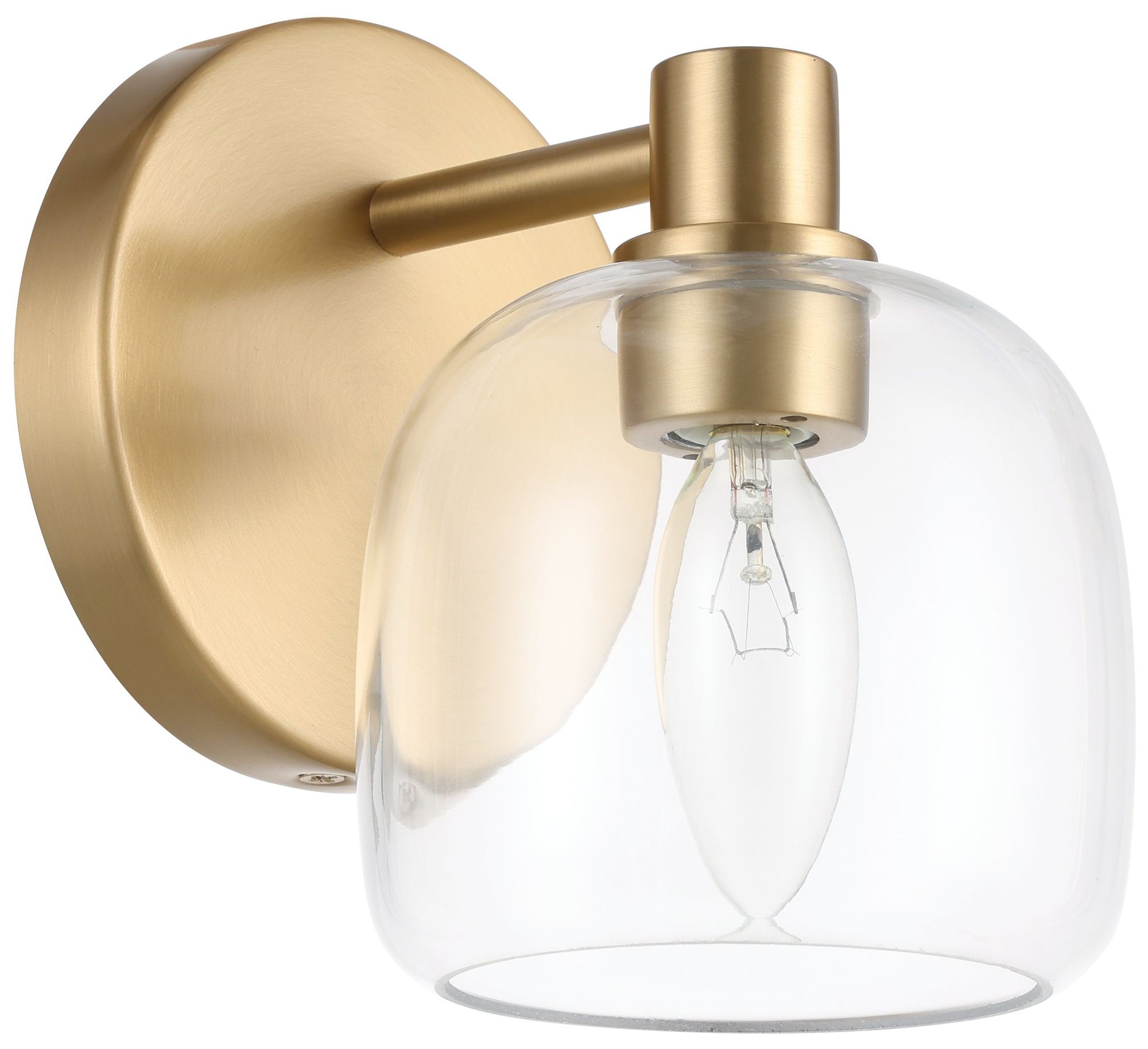 Thesis Valentina 5-inch Champagne Gold Vanity Light with Clear Glass Shade