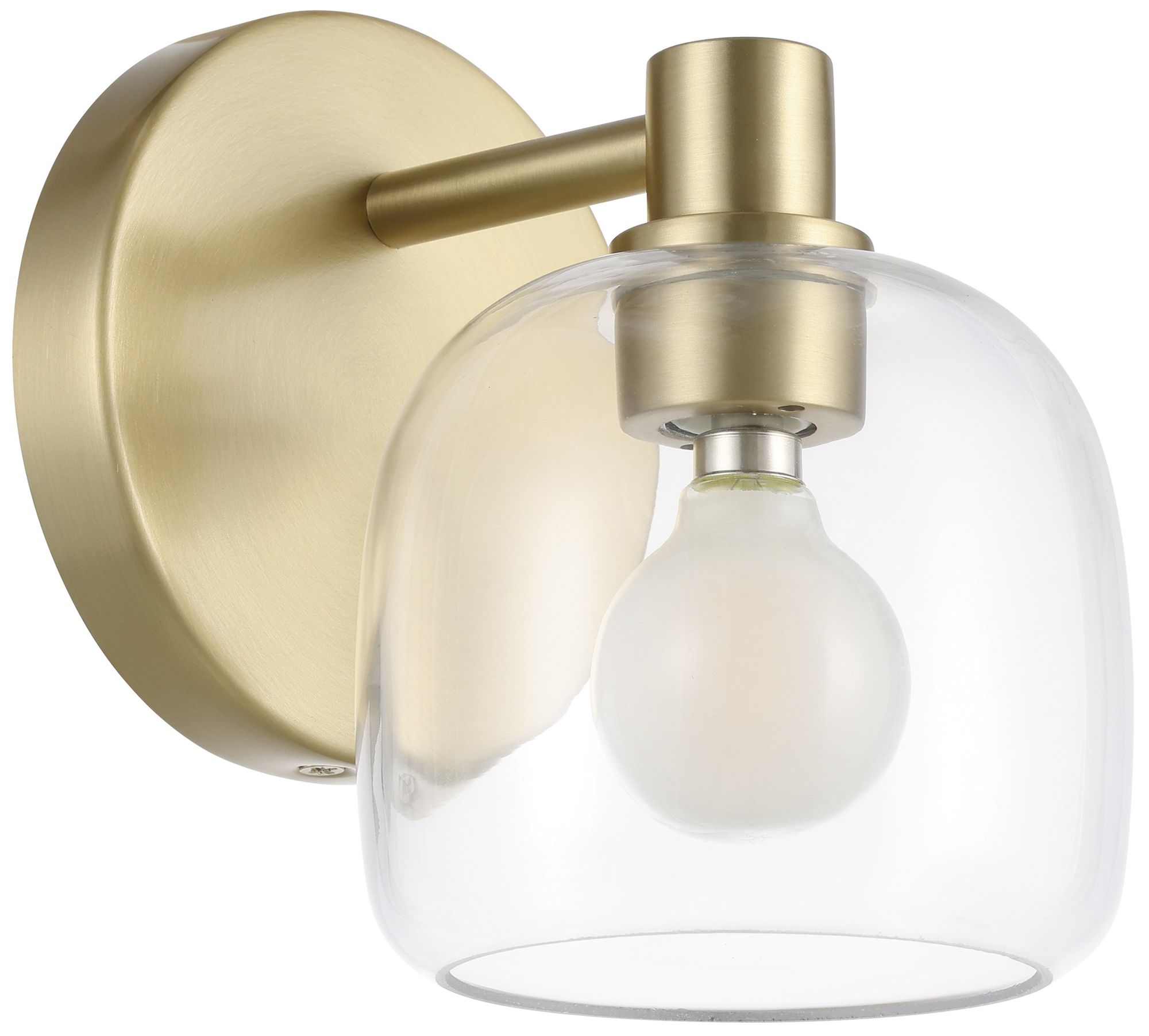 Image 3 Thesis Valentina 5-inch Champagne Gold Vanity Light with Clear Glass Shade more views