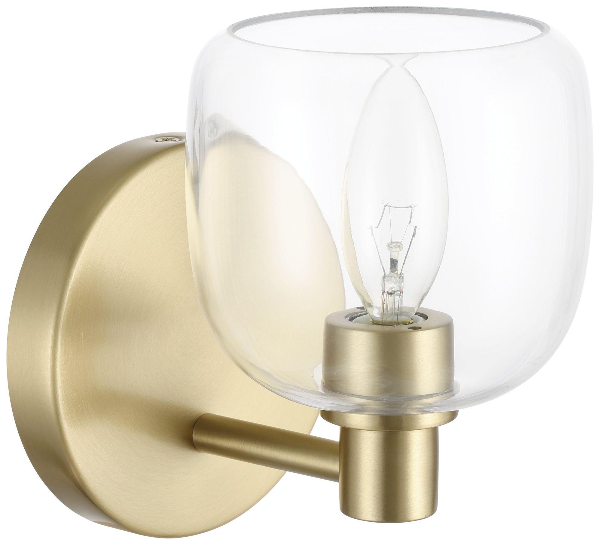 Image 4 Thesis Valentina 5-inch Champagne Gold Vanity Light with Clear Glass Shade more views
