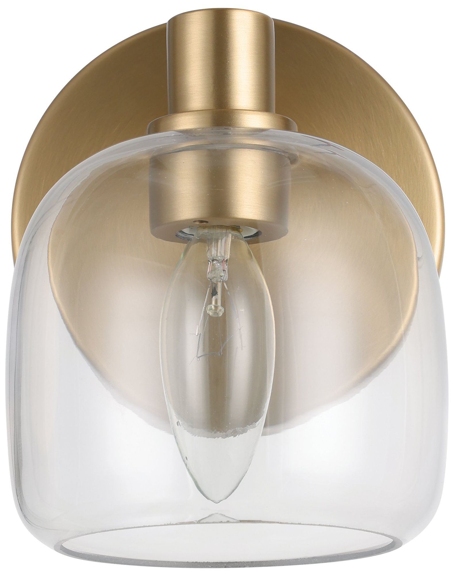 Image 5 Thesis Valentina 5-inch Champagne Gold Vanity Light with Clear Glass Shade more views