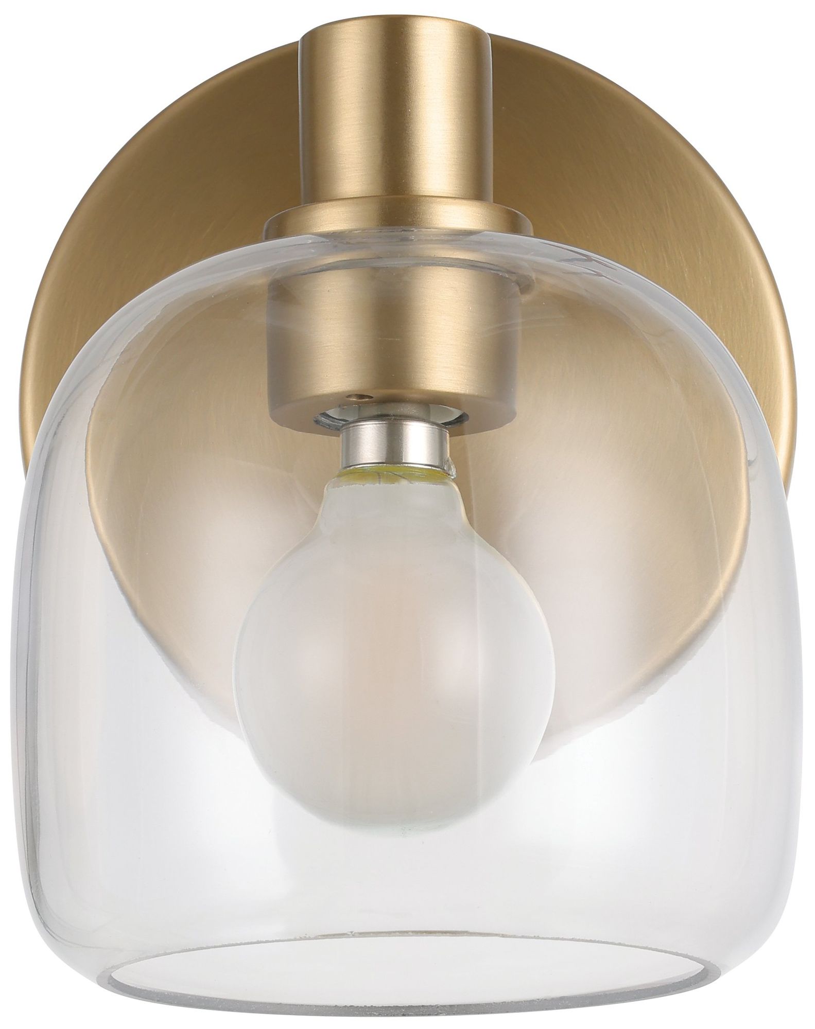 Image 6 Thesis Valentina 5-inch Champagne Gold Vanity Light with Clear Glass Shade more views