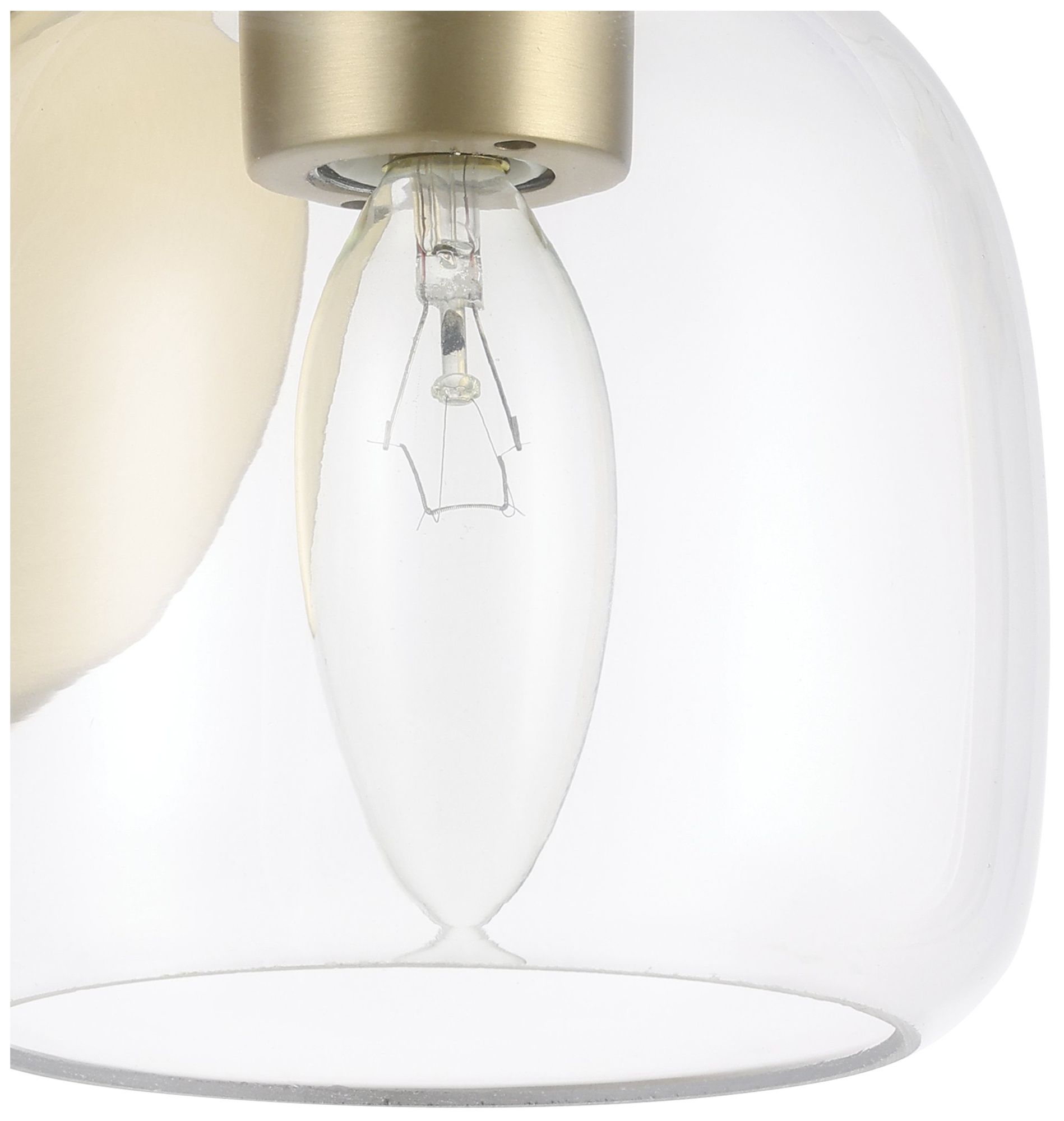 Image 7 Thesis Valentina 5-inch Champagne Gold Vanity Light with Clear Glass Shade more views