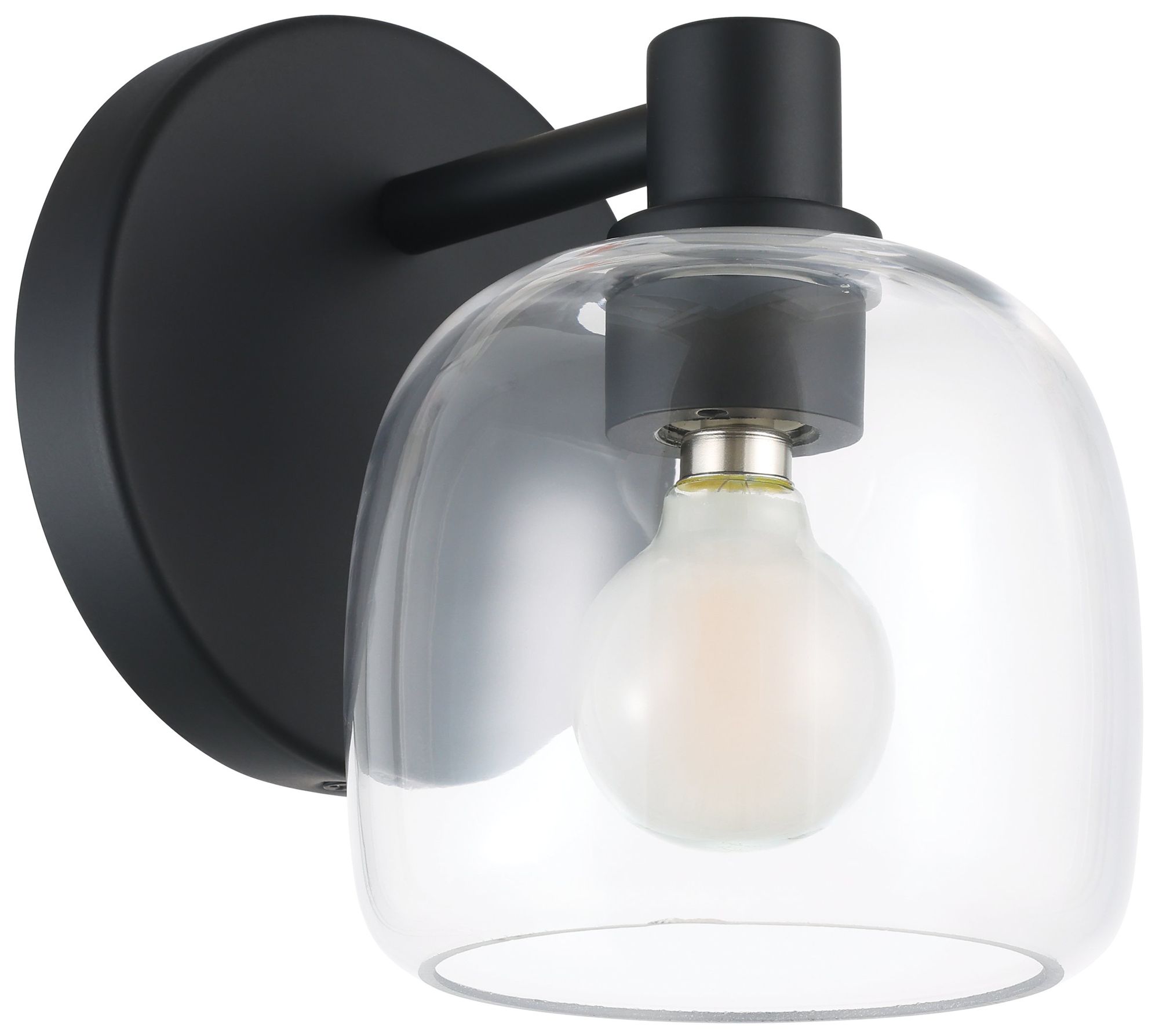 Thesis Valentina 5-inch Matte Black Vanity Light with Clear Glass Shade