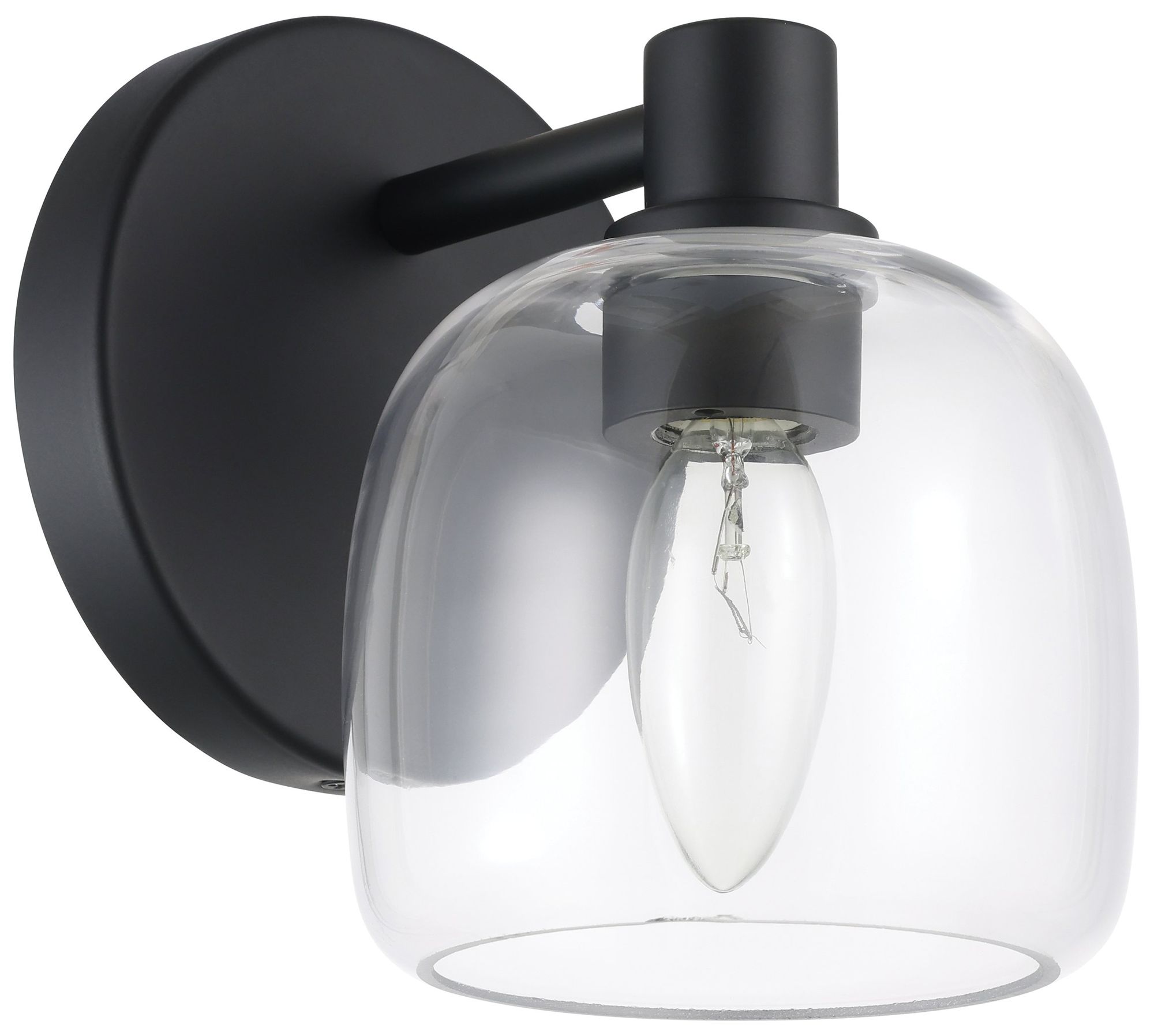 Image 3 Thesis Valentina 5-inch Matte Black Vanity Light with Clear Glass Shade more views