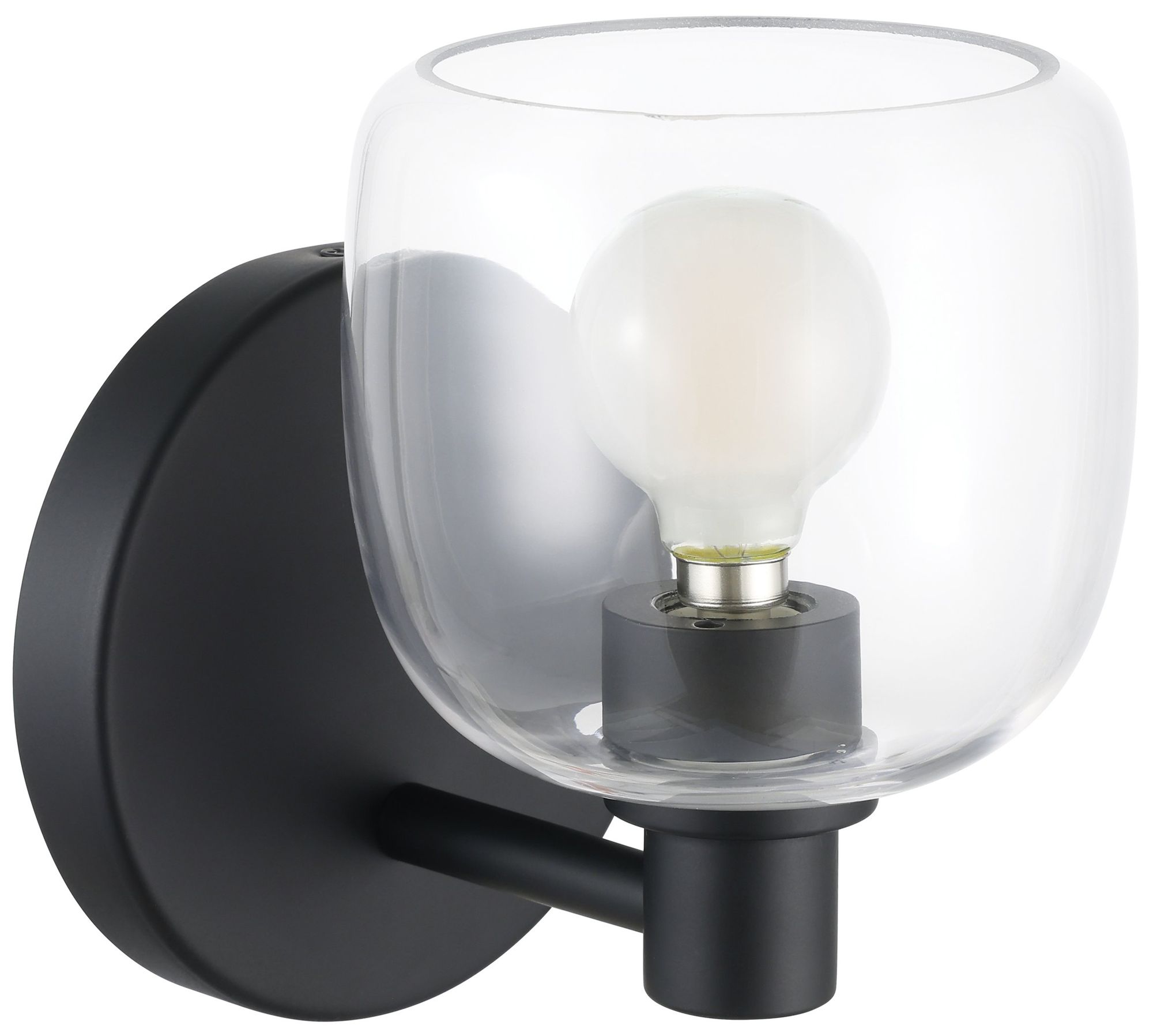 Image 4 Thesis Valentina 5-inch Matte Black Vanity Light with Clear Glass Shade more views