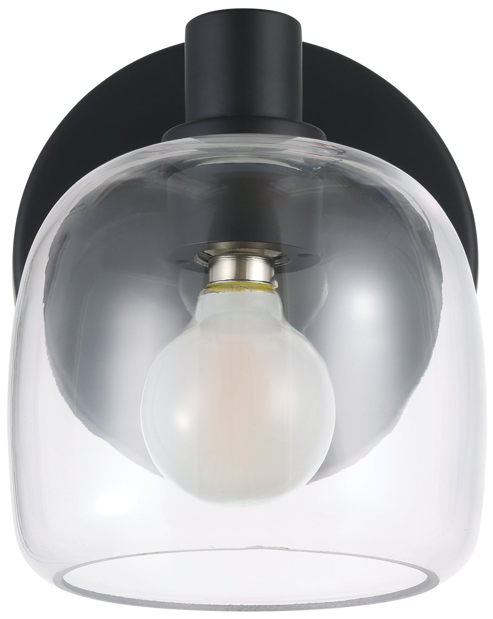Image 5 Thesis Valentina 5-inch Matte Black Vanity Light with Clear Glass Shade more views