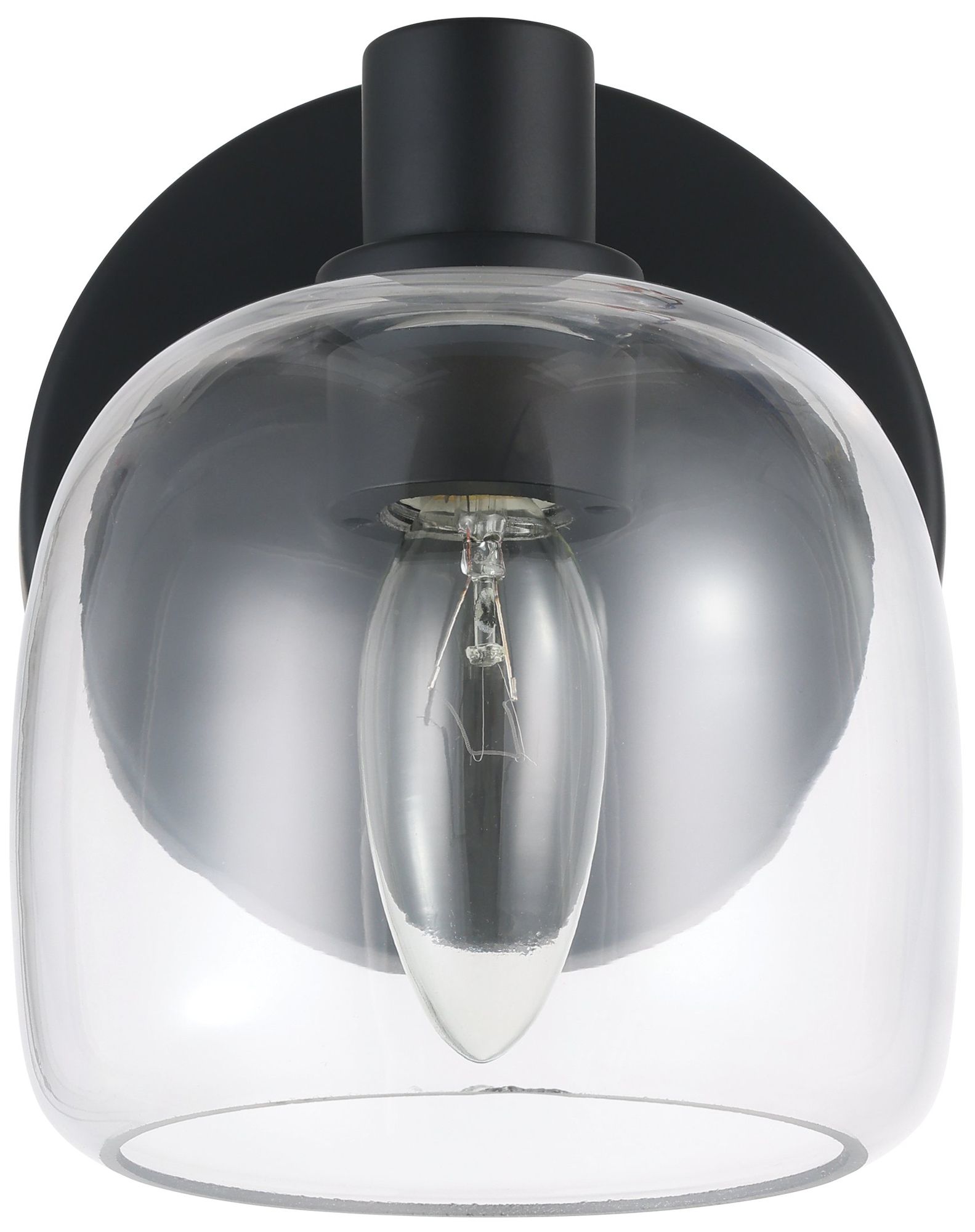 Image 6 Thesis Valentina 5-inch Matte Black Vanity Light with Clear Glass Shade more views