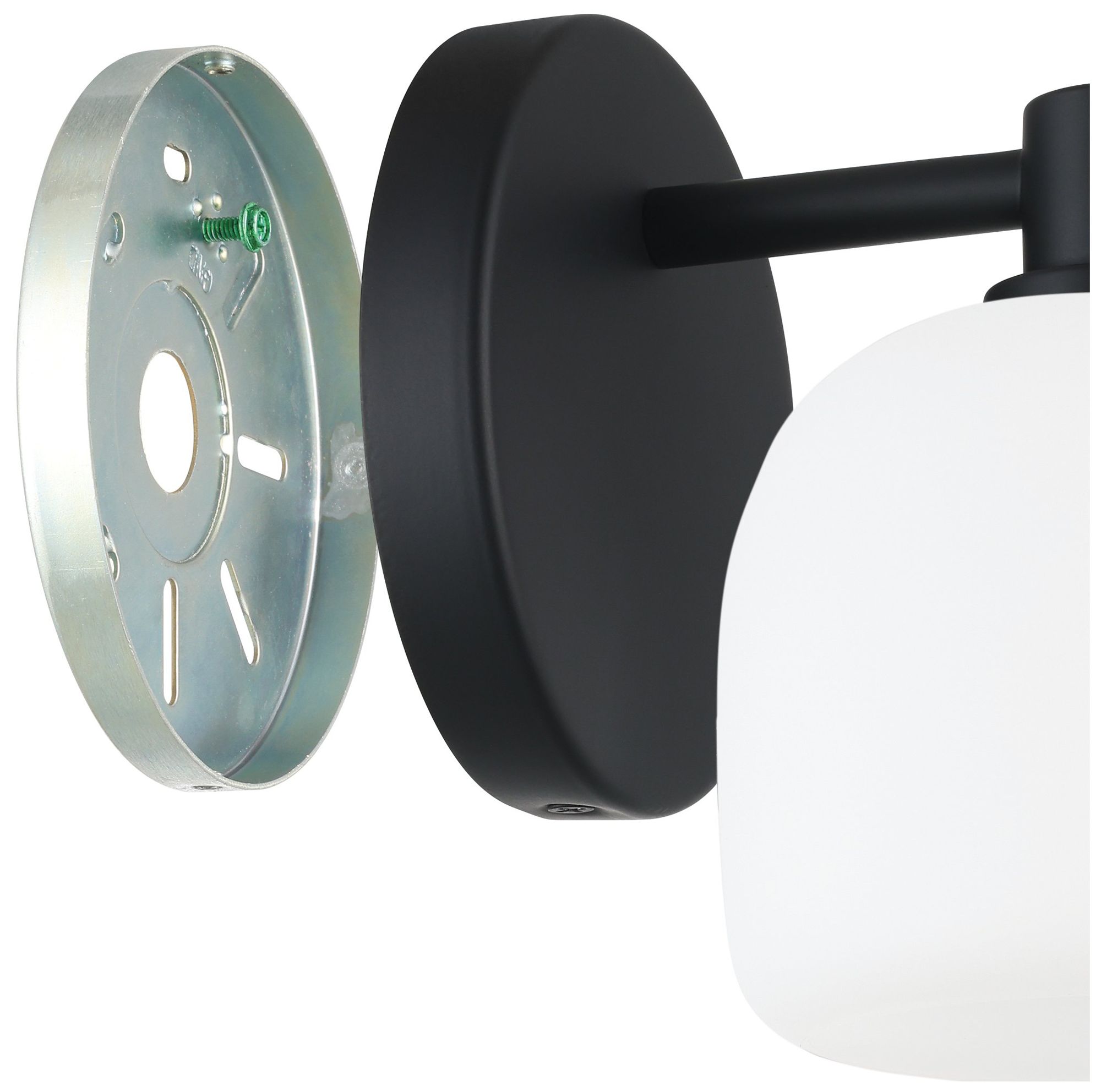 Image 6 Thesis Valentina 5" Matte Black Vanity Light w/ Etched Opal Glass Shade more views