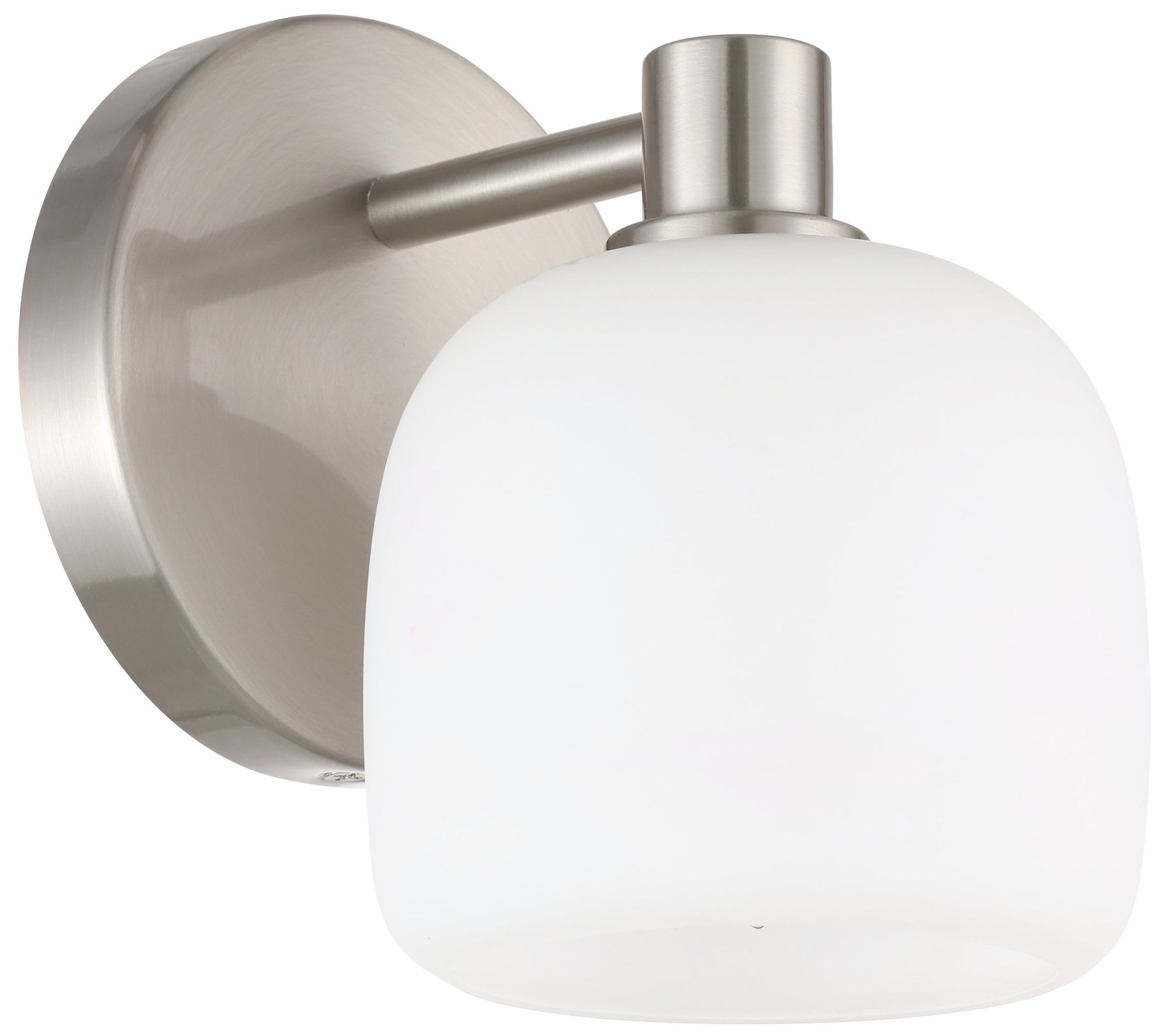 Image 2 Thesis Valentina 6.5"H Brushed Nickel Wall Light w/ Etched Opal Glass