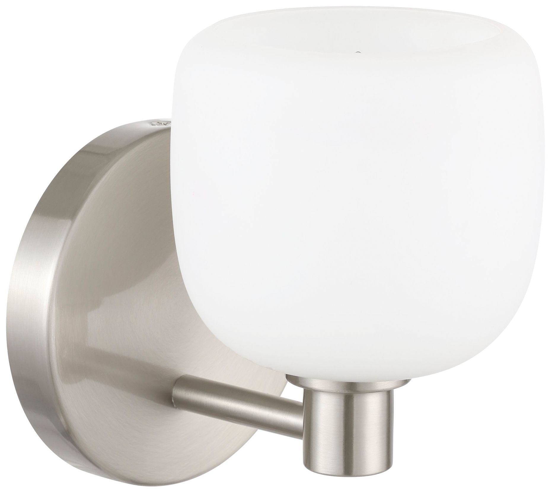 Image 3 Thesis Valentina 6.5"H Brushed Nickel Wall Light w/ Etched Opal Glass more views