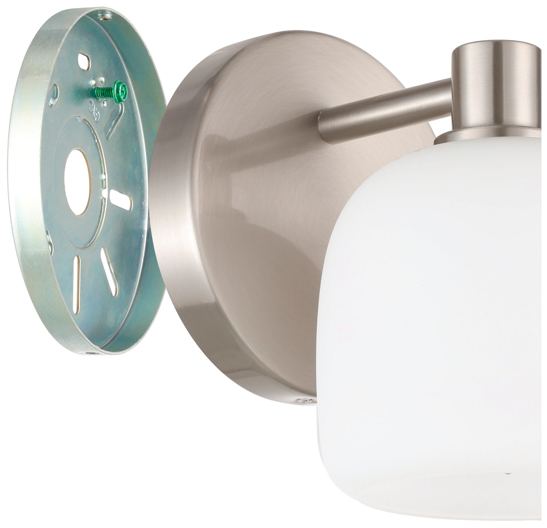 Image 6 Thesis Valentina 6.5"H Brushed Nickel Wall Light w/ Etched Opal Glass more views