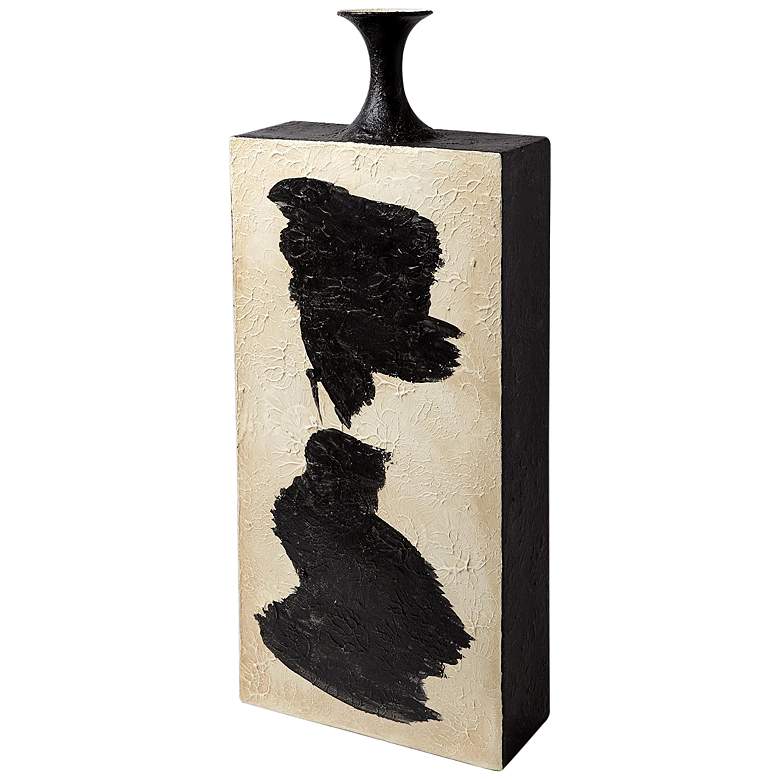 Image 1 Thetis Flat Black and White 28 1/2" High Decorative Vase