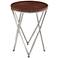 Thiago 24" Red Marble and Chrome Accent Table
