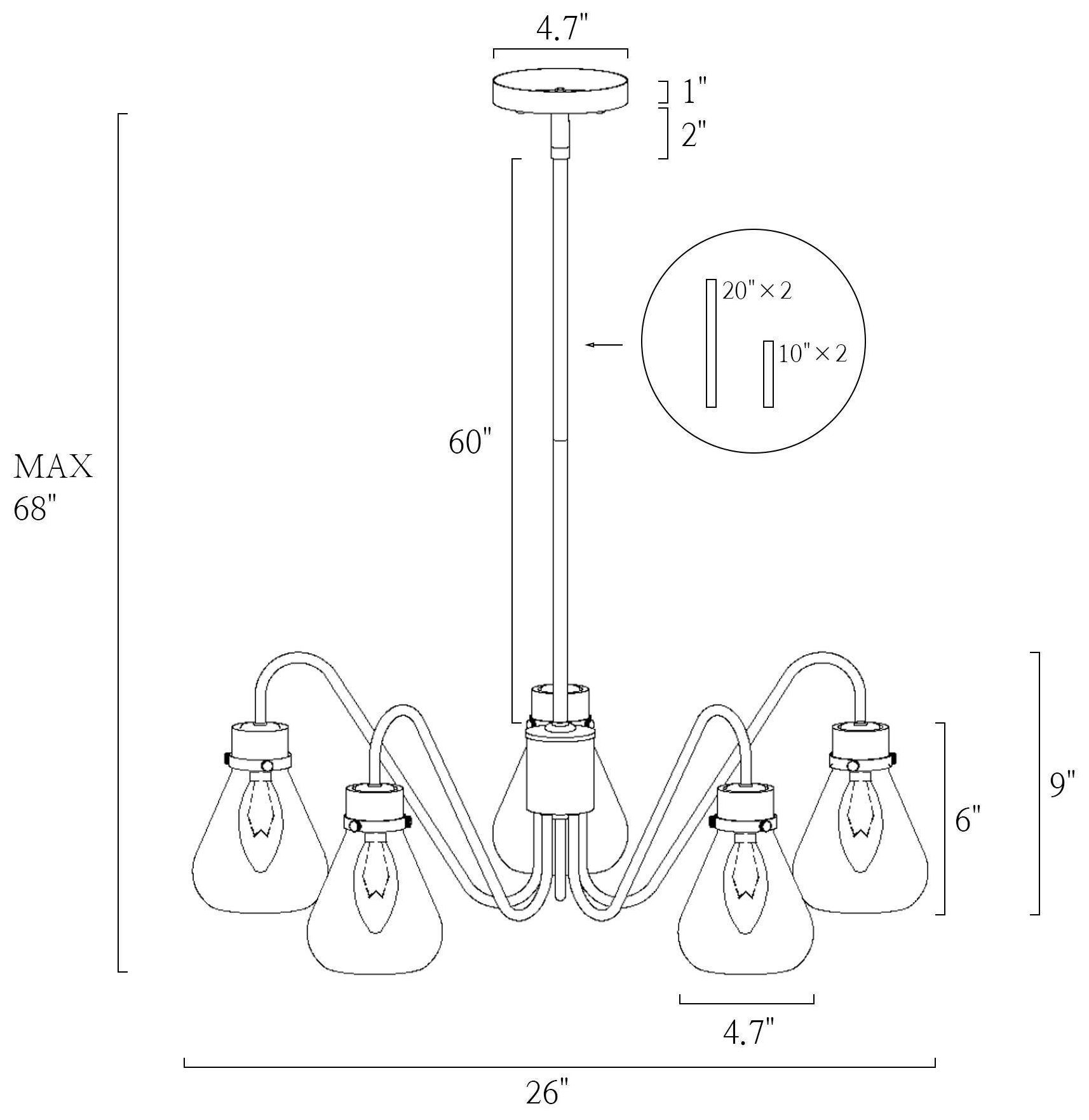 Thumbnail3 of Thimble 26"W 5-Light Brass Glass Sputnik Chandelier more views