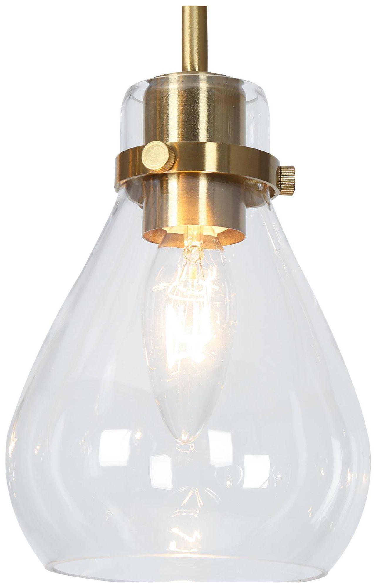 Thumbnail4 of Thimble 26"W 5-Light Brass Glass Sputnik Chandelier more views
