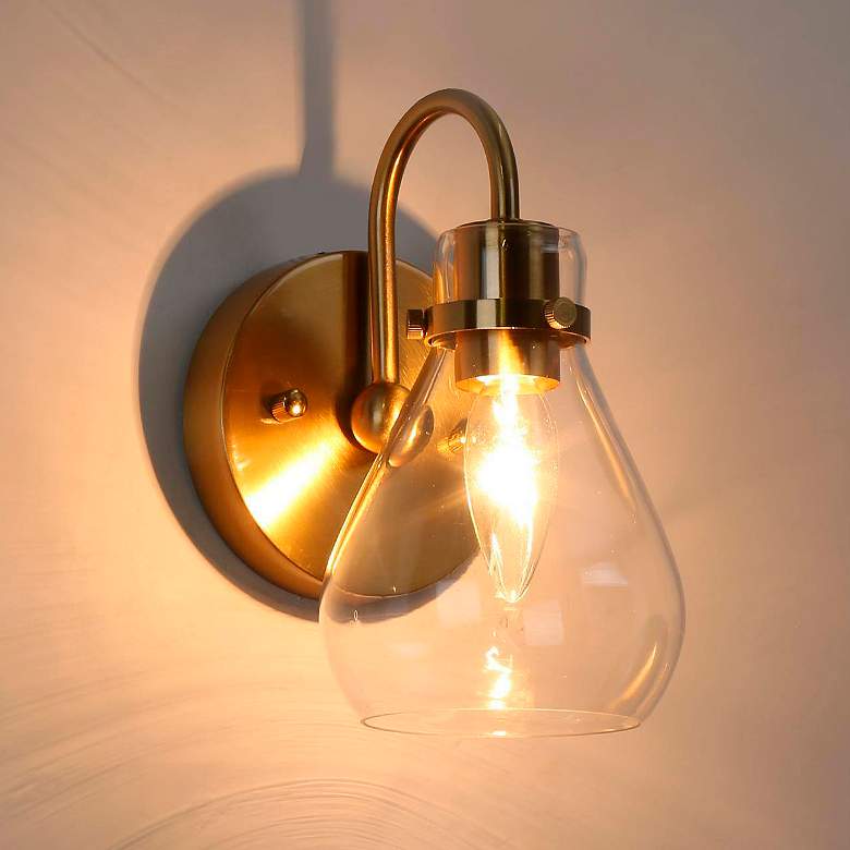 Image 1 Thimbleweed 8 1/4" High Plating Brass Wall Sconce