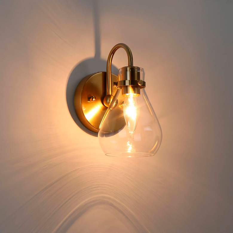 Image 3 Thimbleweed 8 1/4" High Plating Brass Wall Sconce more views