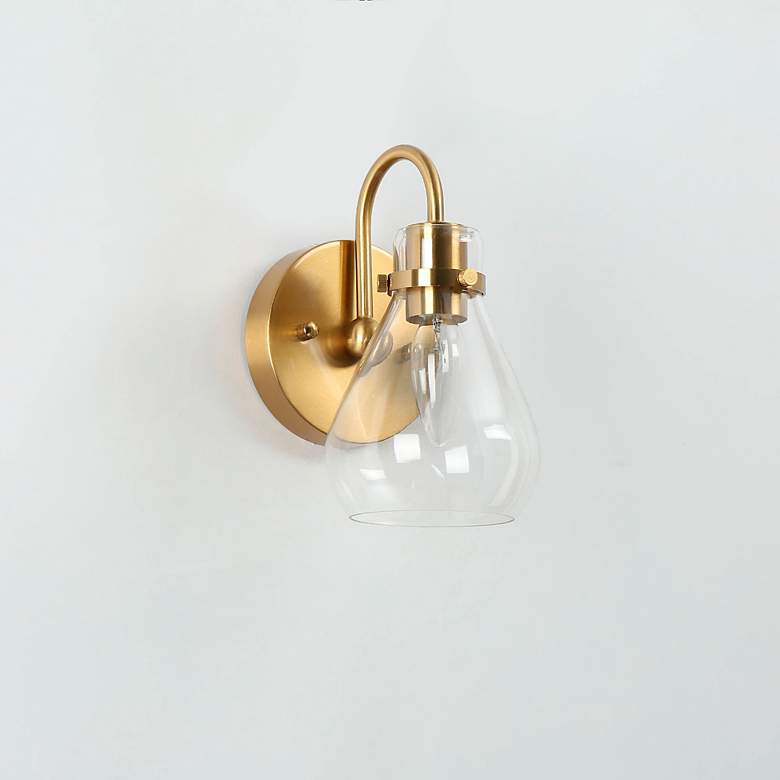 Image 4 Thimbleweed 8 1/4" High Plating Brass Wall Sconce more views