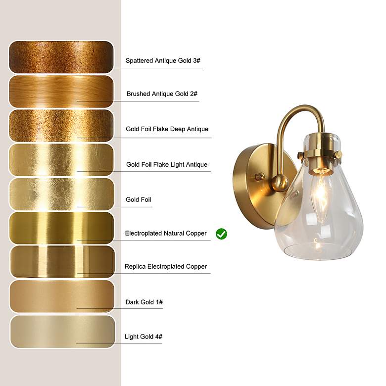 Image 7 Thimbleweed 8 1/4" High Plating Brass Wall Sconce more views