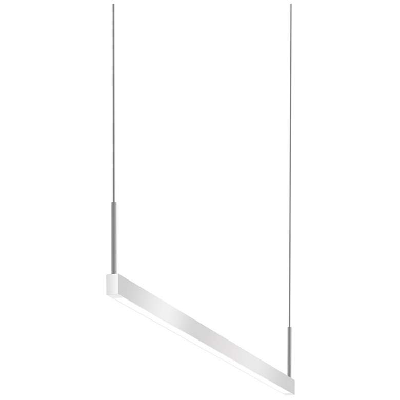 Image 1 Thin.Line 36" Wide Bright Satin Aluminum Two-Sided LED Pendant