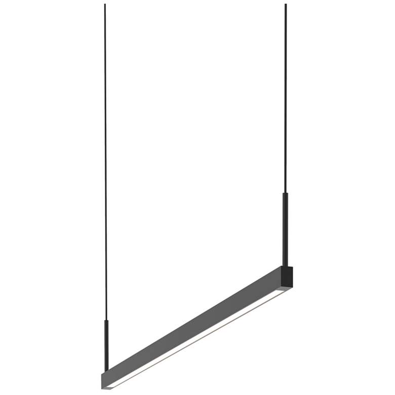 Image 1 Thin-Line 36" Wide Satin Black Two-Sided LED Pendant