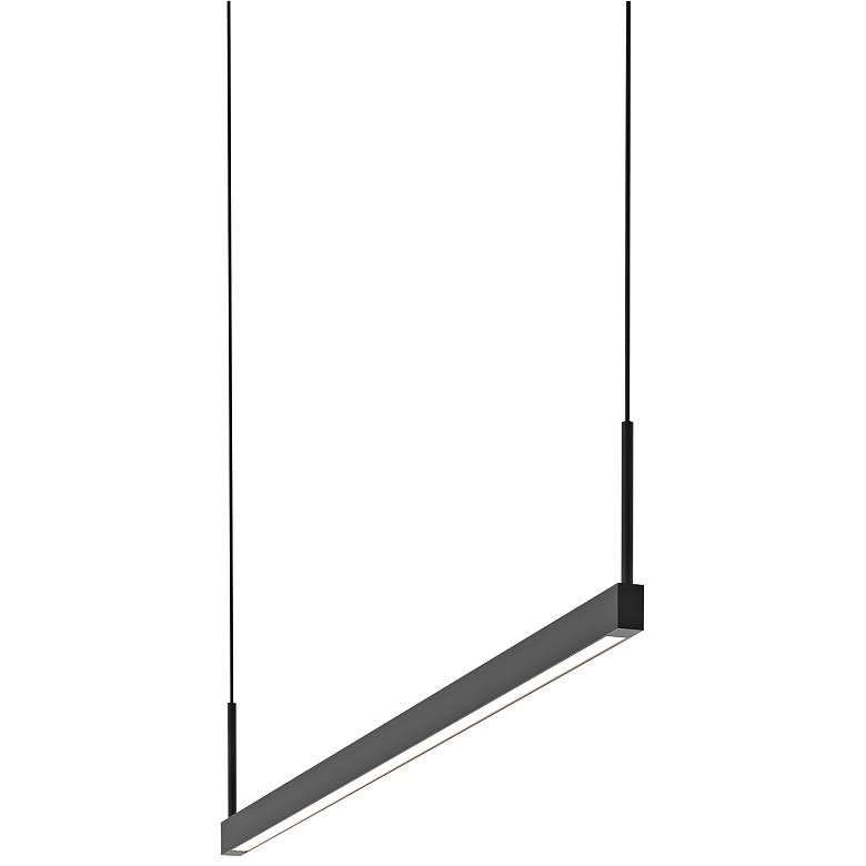 Image 1 Thin-Line 36 inchW Black One-Sided LED Kitchen Island Pendant