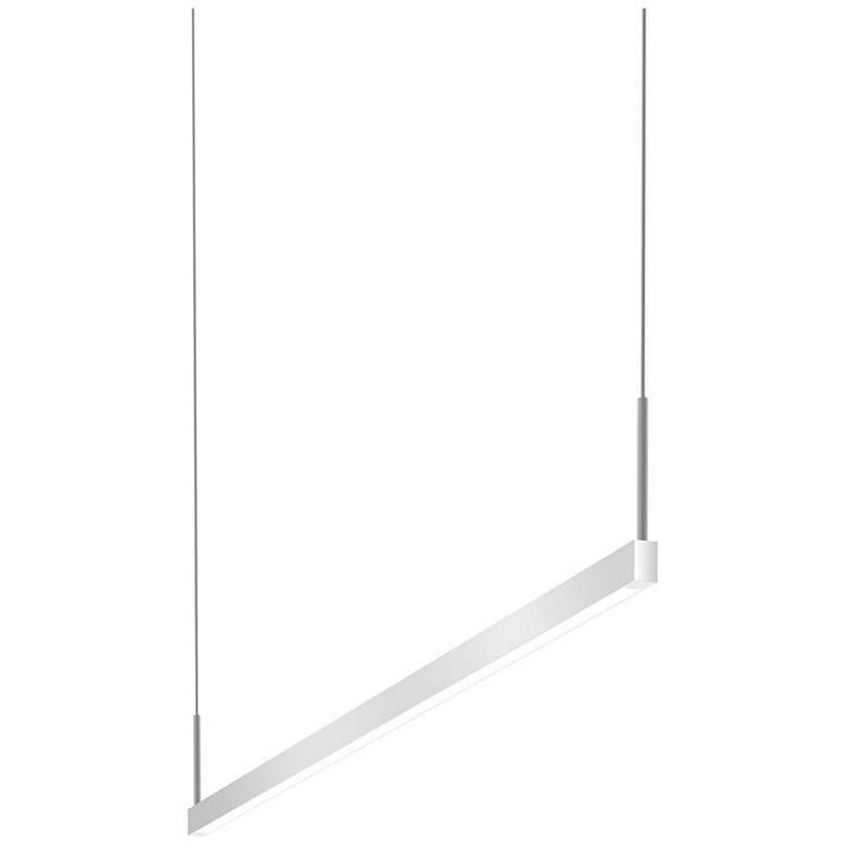 Image 1 Thin-Line 48" Wide Bright Satin Aluminum One-Sided 3500K LED Pendant