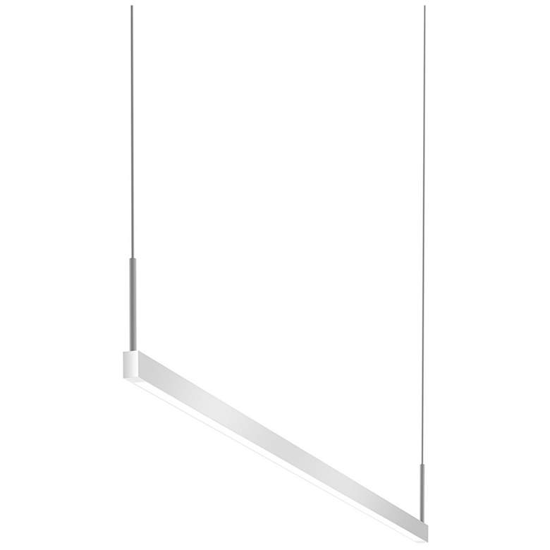 Image 1 Thin.Line 48" Wide Bright Satin Aluminum Two-Sided 3500K LED Pendant