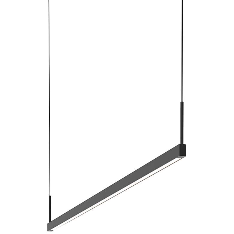 Image 1 Thin-Line 48" Wide Satin Black One-Sided 2700K LED Pendant