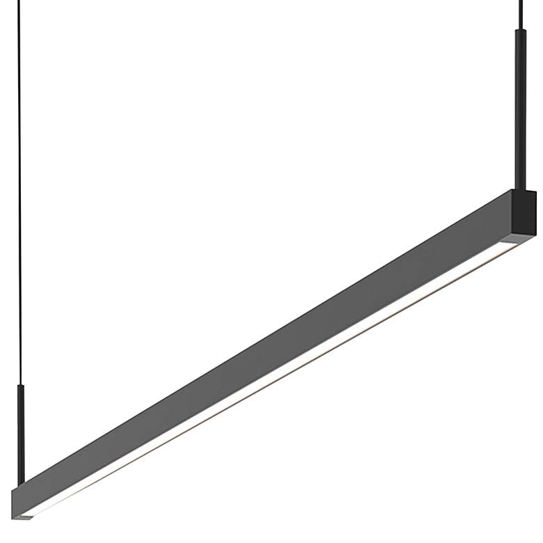 Image 2 Thin-Line 48" Wide Satin Black One-Sided 2700K LED Pendant more views