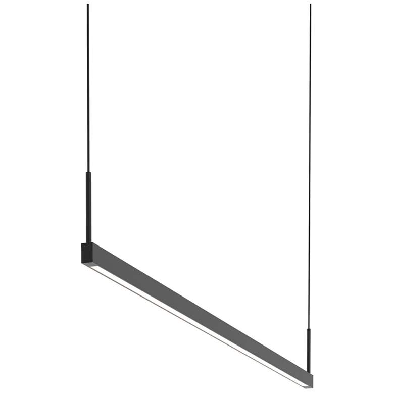 Image 1 Thin-Line 48" Wide Satin Black One-Sided LED Pendant