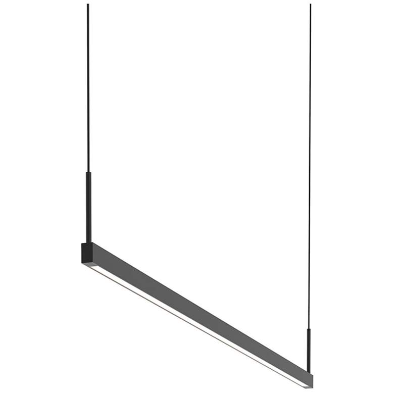 Image 1 Thin.Line 48" Wide Satin Black Two-Sided 3500K LED Pendant