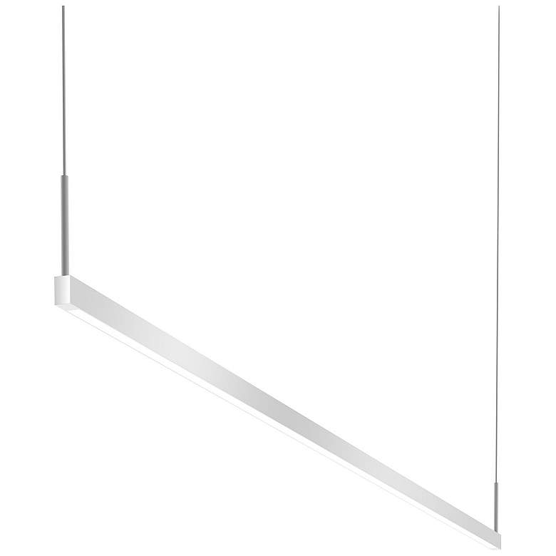 Image 1 Thin-Line 72 inch Wide Bright Satin Aluminum One-Sided LED Pendant