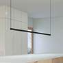 3_Thin-Line 72" Wide Satin Black LED Linear Pendant Light more views