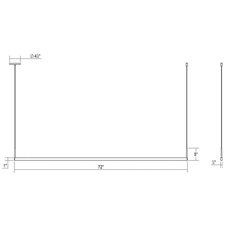 Image 4 Thin-Line 72" Wide Satin Black LED Linear Pendant Light more views