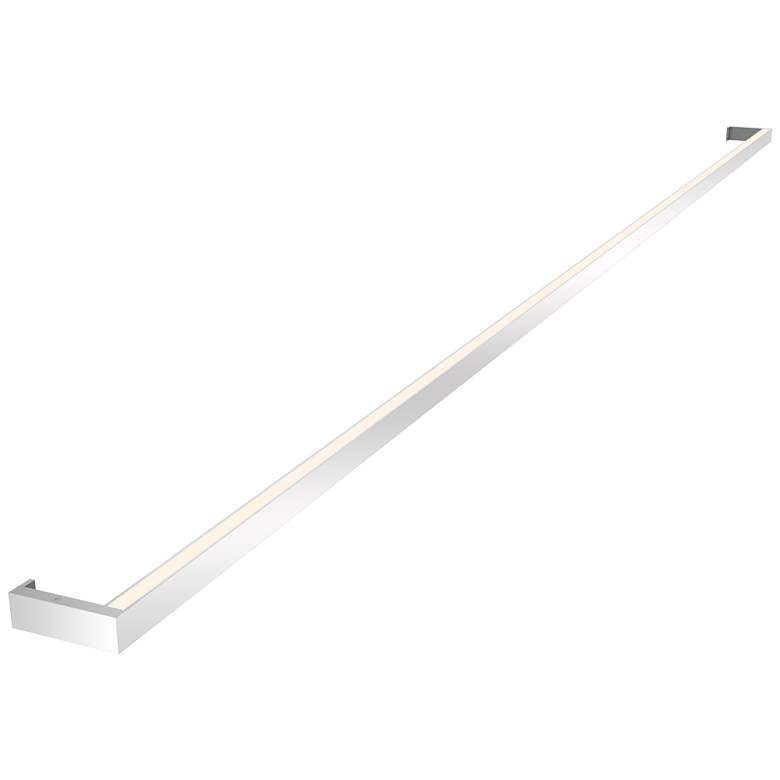Image 1 Thin-Line 96" Wide 2-Light Bright Satin Aluminum LED Wall Bar