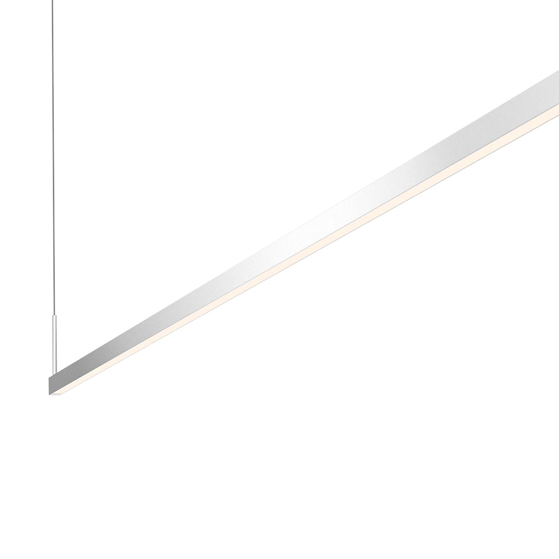 Image 2 Thin-Line 96" Wide Bright Satin Aluminum LED Pendant Light more views