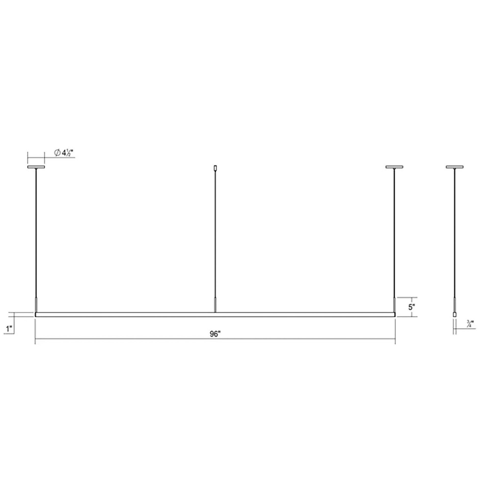 Image 3 Thin-Line 96" Wide Bright Satin Aluminum LED Pendant Light more views