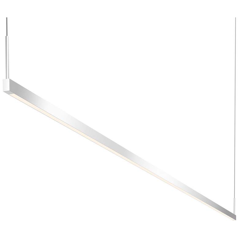 Image 1 Thin-Line 96 inch Wide Bright Satin Aluminum Two-Sided LED Pendant