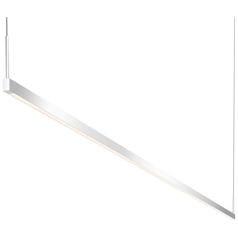 Image 1 Thin-Line 96" Wide Satin Aluminum 1-Sided LED Linear Pendant