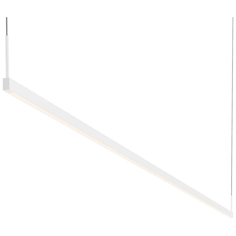 Image 1 Thin-Line 96" Wide Satin White One-Sided LED Pendant