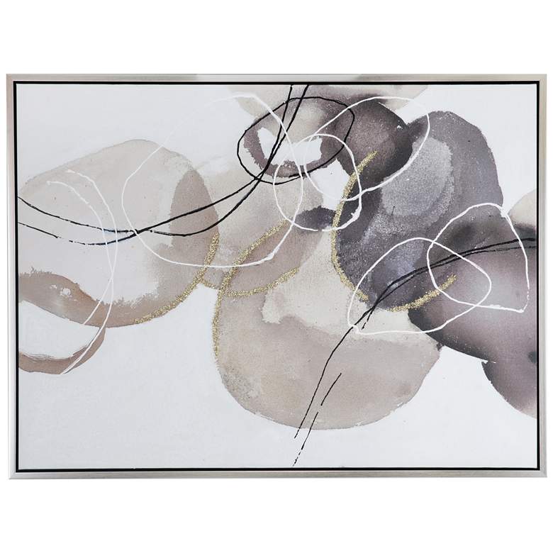 Image 1 Think of You I 47.2 inch x 35.4 inch Grey &#38; Silver Watercolor Oil Pai