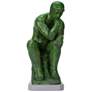 Thinker 15" High Green Statue with Solar LED Spotlight