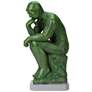 Thinker 15" High Green Statue with Solar LED Spotlight