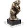 Thinker on a Rock 12"H Statue With 7" Square Acrylic Riser